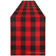 Reador por atacado de algodão vermelho e preto clássico design de mesa de design para jantar de Natal para festas de feriado de Natal mesa de festa